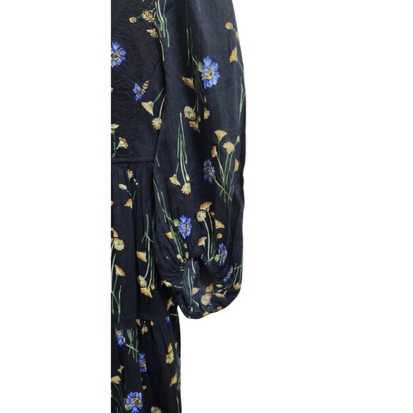 Madewell Xiomara Floral Print Long Sleeve Cotton Dress Size 0 - Picture 9 of 16